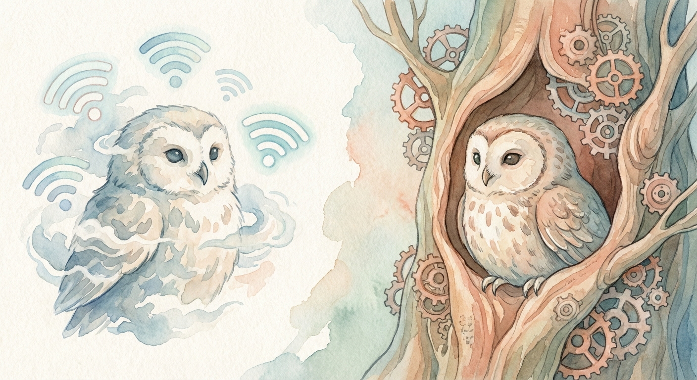 Two owls — cloud vs local